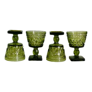 Vintage Indiana Glass Park Lane Avacado Cocktail Glasses- Set of 4