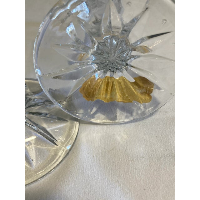 Vintage Italian Hand Cut Crystal Candlesticks, a Pair For Sale In Oklahoma City - Image 6 of 8