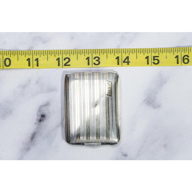 1920s Art Deco Engine Turned Antique Gorham Sterling Silver 14k Gold Matchbook Holder Case Matches Vesta Tobacciana For Sale - Image 14 of 16