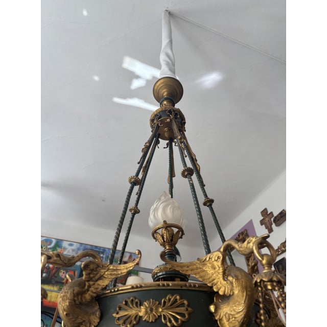 Empire Style Chandelier, 1890s For Sale - Image 3 of 9