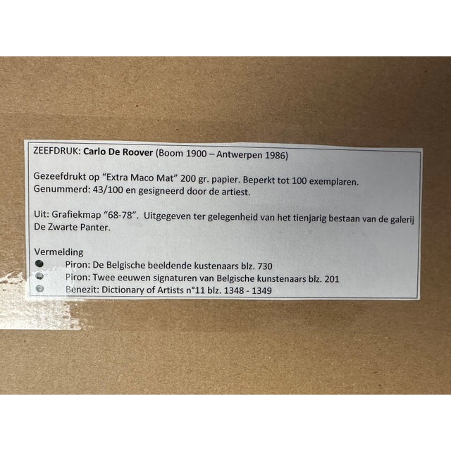 Plastic Carlo De Roover, Untitled, 1960s, Signed Screen Print For Sale - Image 7 of 12