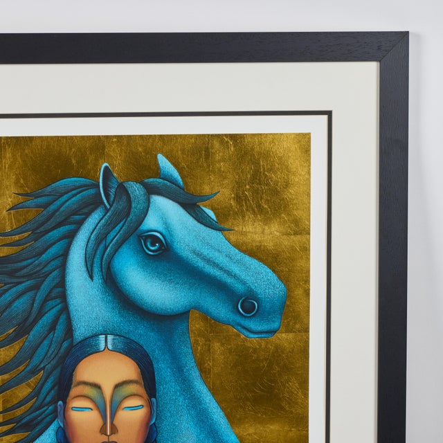 A striking vintage serigraph by Texas artist Nivia Gonzalez (1946–2017), Strength of Harvest captures a powerful, symbolic...