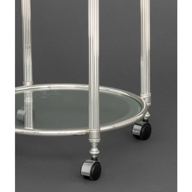 Late 20th Century Modern Chrome Plated Two-Tier Bar Cart For Sale - Image 5 of 9
