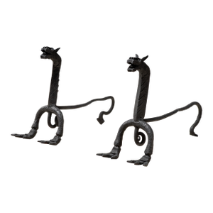1920s Pair of Samuel Yellin Style Andirons