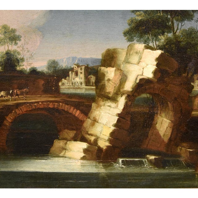 Circle of Paolo Anesi, Landscape, 1740, Oil on Canvas For Sale - Image 13 of 17