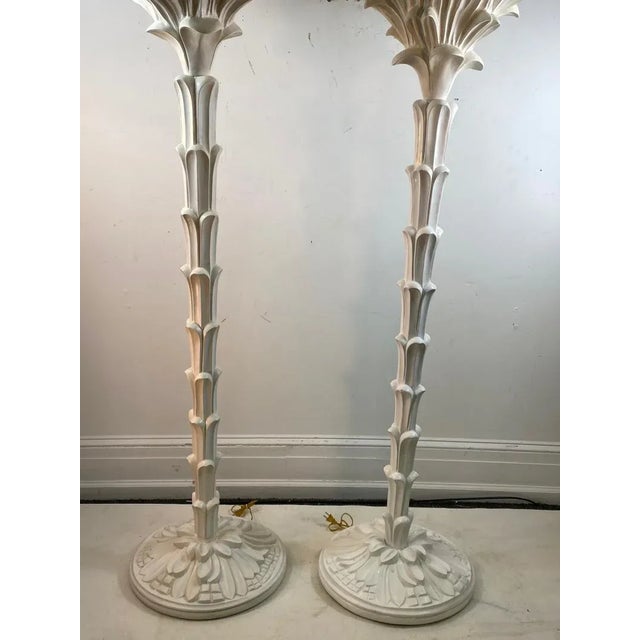Carved Wood Floor Lamps in the Manner of Serge Roche - a Pair For Sale In Philadelphia - Image 6 of 11