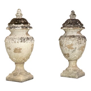 19th Century Urn Vases in Terracotta, 1890s, Set of 2 For Sale