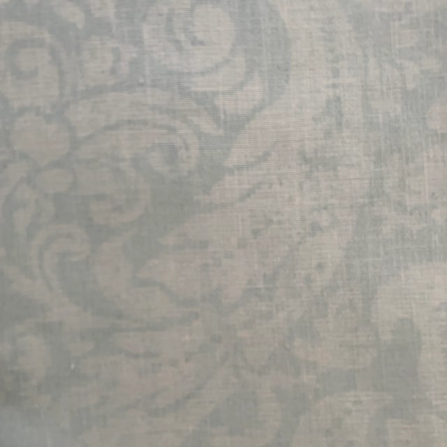 Contemporary Twigs at John Rosseli Carravaggio Celadon Green Linen Damask Fabric- 2 Yards For Sale - Image 3 of 6