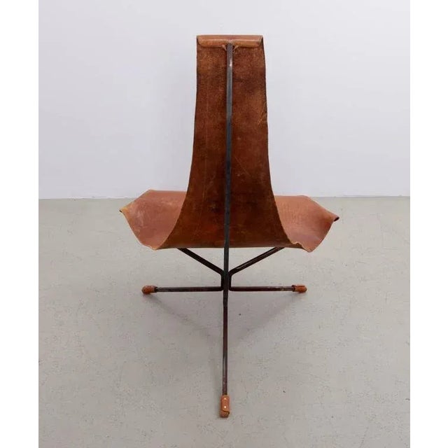 Leather Lotus Lounge Chair by Dan Wenger, 1970s For Sale - Image 4 of 6