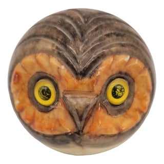 Alabaster Paperweight Owl, 1970s For Sale