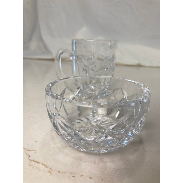 Traditional Mid 20th Century Waterford Cut Crystal Open Sugar & Creamer - Set of 2 For Sale - Image 3 of 13