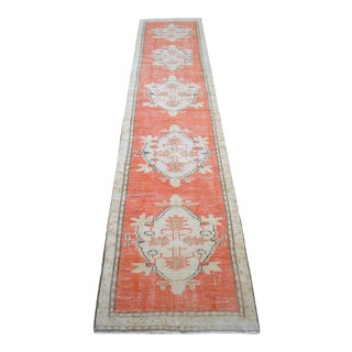 Mid-Century Modern Anatolia Faded Colors Low Pile Rug - 2'4″ X 10'7″ For Sale