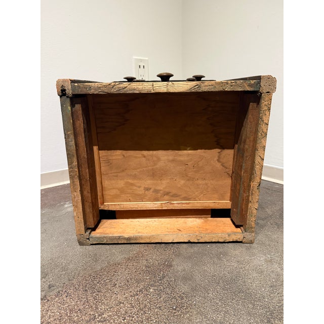 Vintage Primitive Wood Apothecary-Style Five-Drawer Cabinet For Sale - Image 14 of 14