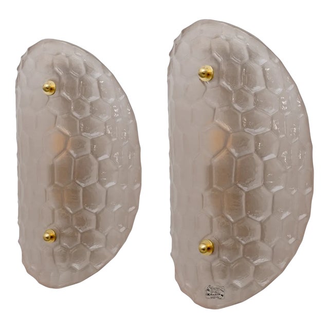 Modern Light Pink Murano Glass Sconces, Set of 2 For Sale