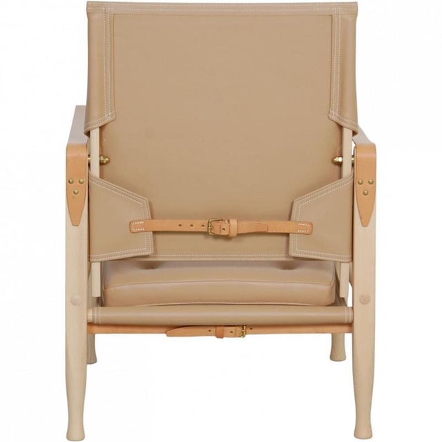 Wood Safari Chair in Leather by Kaare Klint, 2018 For Sale - Image 7 of 12