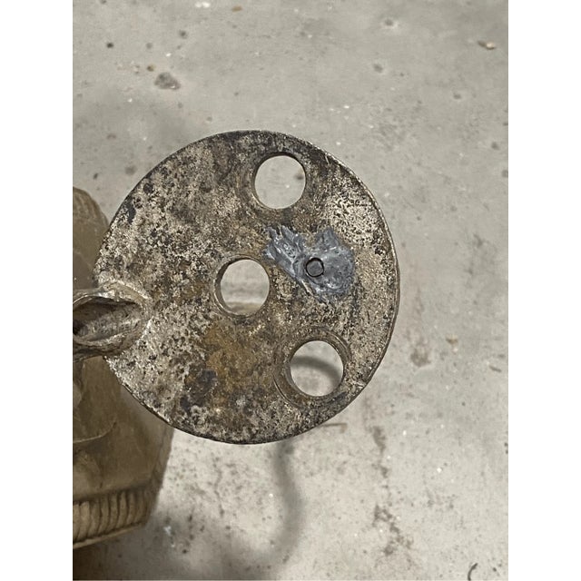 Antique Gothic Church Cathederal Sconce Plate Base Part Three Light by Sterling For Sale - Image 4 of 6