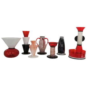 Sergio Asti for Vistosi "Sixties" Complete Vase Collection - 8 Pieces