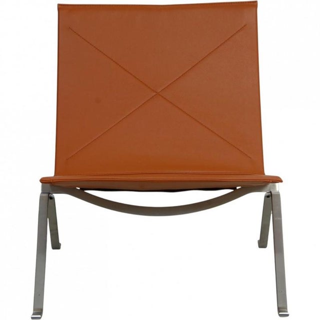 Vintage PK22 Chair in Cognac Bison Leather by Poul Kjærholm, 2000s For Sale - Image 15 of 15