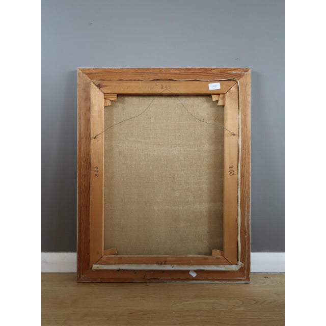 Mid-Century Modern 'A Moment to Read' Swedish Expressive Interior Oil Painting, Framed For Sale - Image 12 of 12
