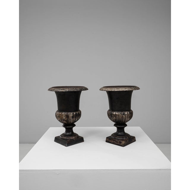19th Century French Cast Iron Campagna Urn Planters - A Pair For Sale - Image 18 of 18