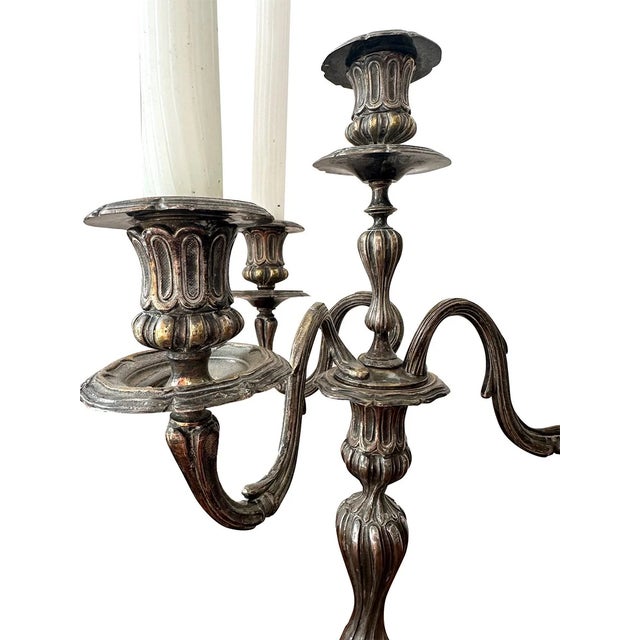 Silver 19th Century French Silver Plated Candlestick For Sale - Image 8 of 8