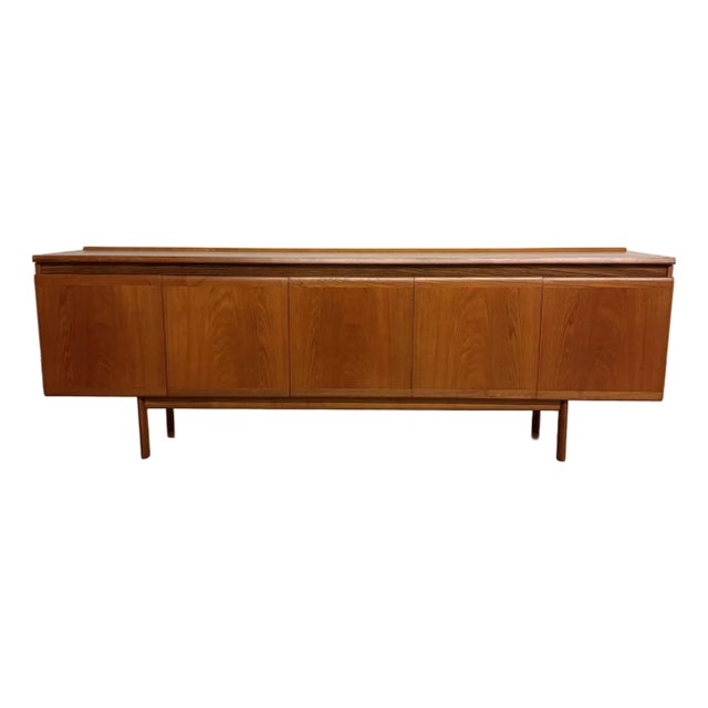Vintage 1960s Long Teak Sideboard Bar For Sale