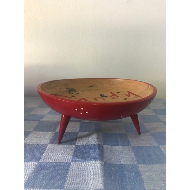 Wood Vintage Japanese Tripod Tapered Leg Wooden Candy Dish Made by Woodpecker Wood Ware For Sale - Image 7 of 11
