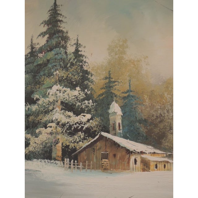 Mid-Century Modern 1960s Oil Painting by James Fuller "California School of Painters" Landscape Scene For Sale - Image 3 of 7