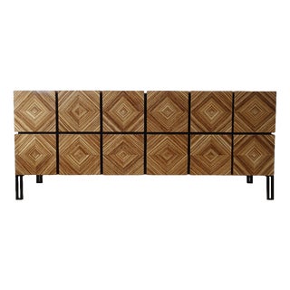 Losange Three-Door Zebrano Sideboard by Aymeric Lefort For Sale