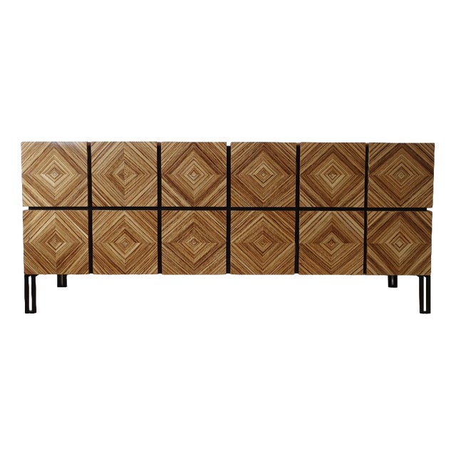 Losange Three-Door Zebrano Sideboard by Aymeric Lefort For Sale