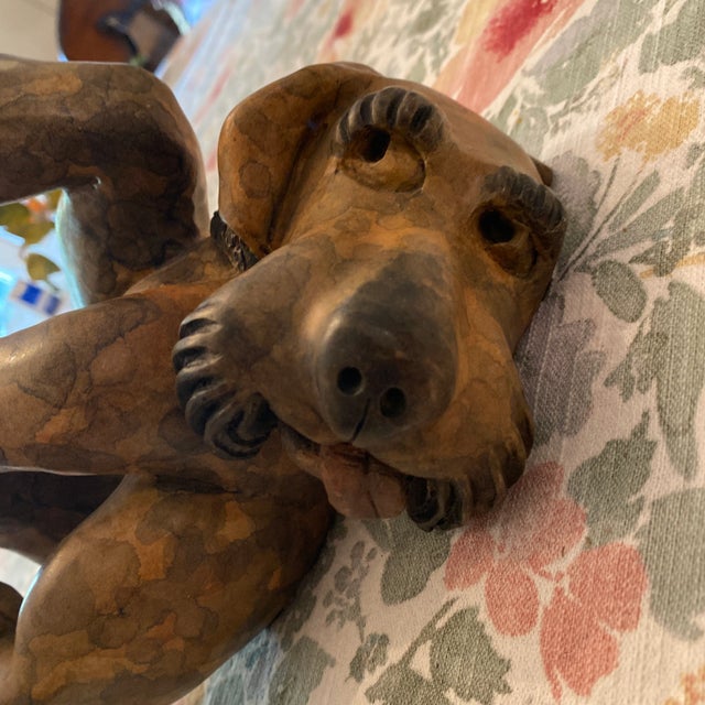 Abstract 1970s Abstract French Style Bronze Dog Signed Marty For Sale - Image 3 of 8