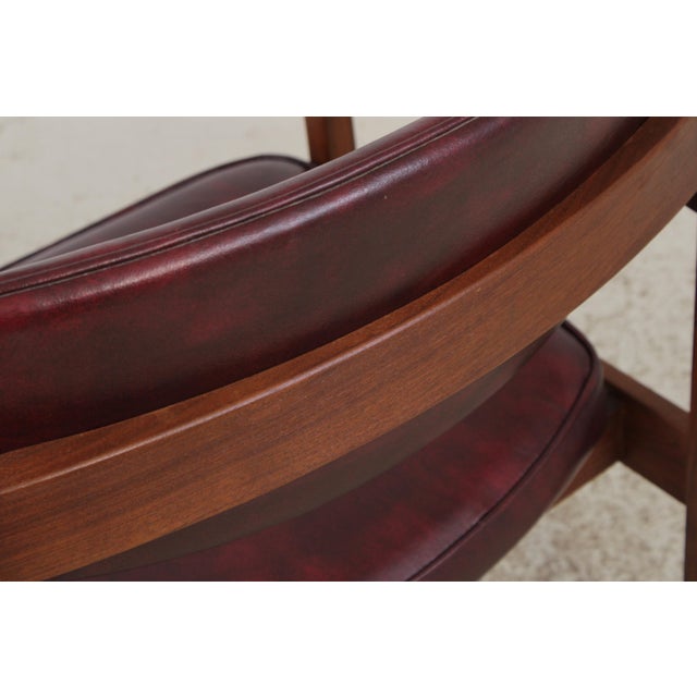 Pair of Jens Risom Mid Century Modern Walnut Armchairs For Sale - Image 12 of 16