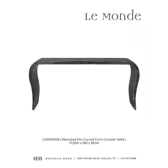 Black Paint Patina Elm Curved Form Console For Sale - Image 8 of 8