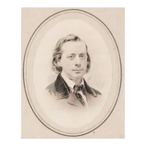 19th Century Watercolor Portrait of Henry War Beecher