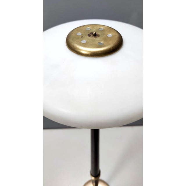 Vintage Italian Wood and Brass Floor Lamp, 1950s For Sale - Image 9 of 14