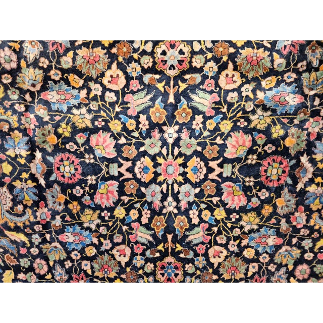 Antique Indian Agra Rug, Handwoven Wool, Allover Floral Design, 9' x 12' For Sale - Image 9 of 13