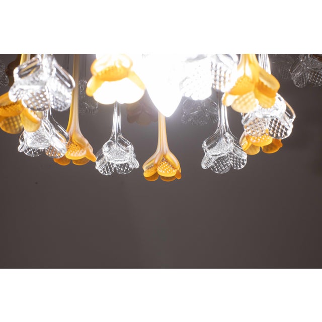 Lady Orange Chandelier With Orange & Transparent Pendants, Murano Glass, 1970s For Sale - Image 9 of 12