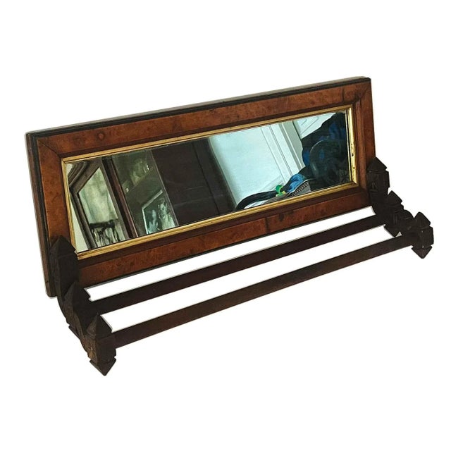 Wood Antique Eastlake Mirrored Double Hand Towel Bar For Sale - Image 7 of 7
