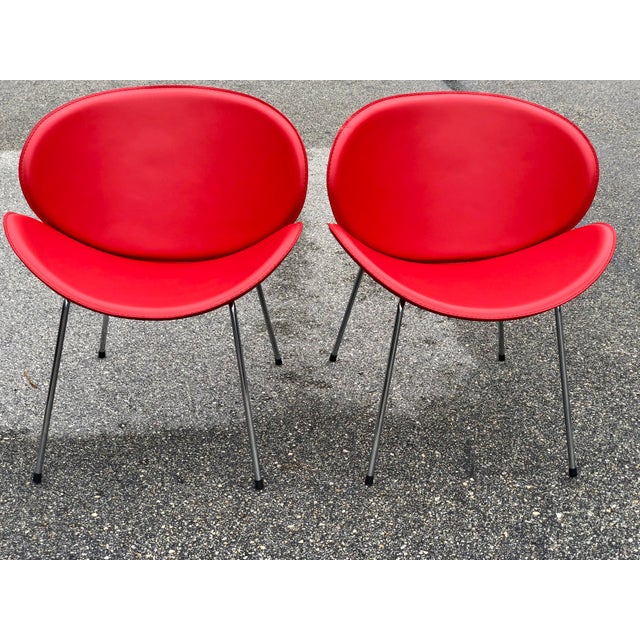 Pierre Paulin Style Orange Slice Chairs A Pair Chairish