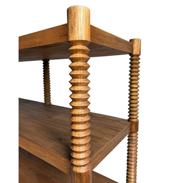 Carved Spindle Wood Bookcase For Sale - Image 10 of 11