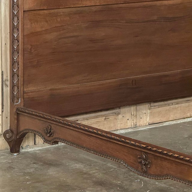 19th Century French Louis XVI Walnut Bed For Sale - Image 11 of 18