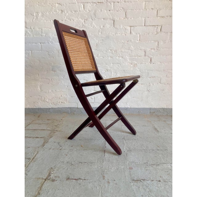 Wood Folding Chairs in Vienna Straw, 1970s, Set of 6 For Sale - Image 7 of 18