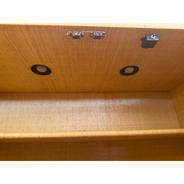 Wood Custom Built Large GrassCloth Raffia Armoire For Sale - Image 7 of 7