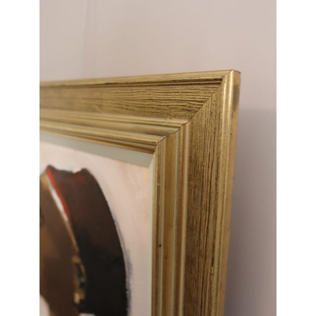 Textile Mid-Century Modern 'The Quiet Within' Swedish Figurative Portrait Oil Painting, Framed For Sale - Image 7 of 12