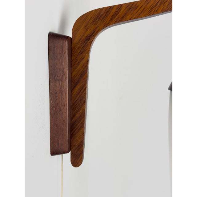 Wall Light in Teak and Opaline Glass, 1960s For Sale - Image 11 of 13