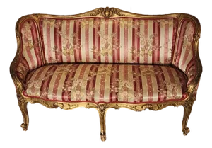 Late 18th Century Louis XV Rococco Gilt Settee