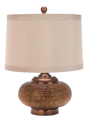 Studded 19-Inch H Bead Table Lamp - Copper