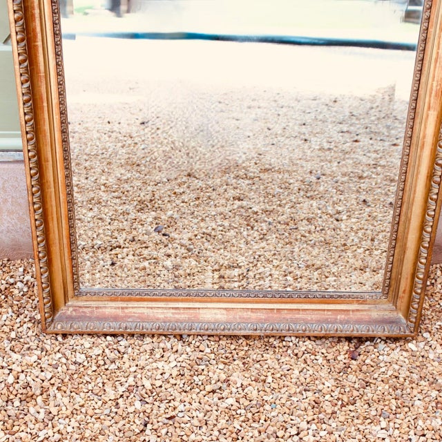 Large Gilt Wood Rectangular Mirror With Egg and Dart Carving, 19th Century For Sale - Image 10 of 11