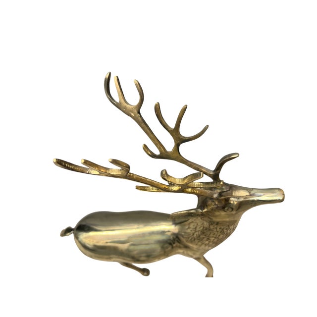 Brass XL Deer Christmas Figurine For Sale In Los Angeles - Image 6 of 13