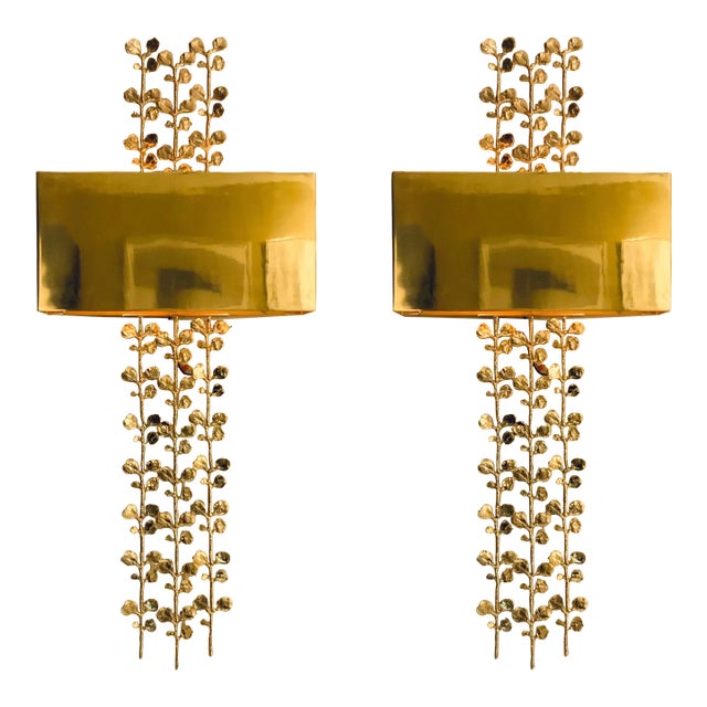 Global Views Modern Brass Bauhinia Sconces Pair For Sale